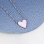 Pink Heart Pendant Necklace In Sterling Silver, thumbnail 1 of 11