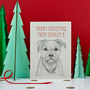 Border Terrier Christmas Card, thumbnail 1 of 2