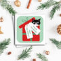 Personalised Wobbly Eyed Cat Christmas Card, thumbnail 1 of 5
