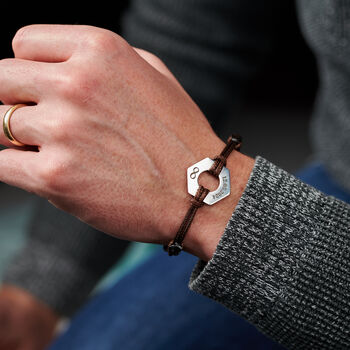 Personalised Men's Infinity Date Sterling Silver Bracelet, 2 of 6