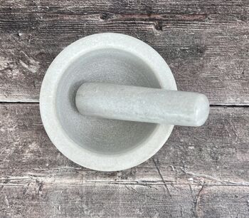 White Marble With Gold Mortar And Pestle, 3 of 3