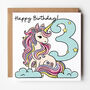 1st,2nd,3rd,4th,5th Unicorn Birthday Card, thumbnail 4 of 7