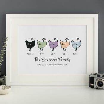 Personalised Chicken Family Print, 2 of 8