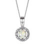 Birthstone And Diamond Halo Pendant Necklace, thumbnail 6 of 8