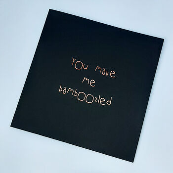 Old English Words Love Card Metal Foiled, 6 of 8