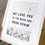 I Love You To The Moon And Back Again Print, thumbnail 3 of 4