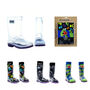 Squelch Transparent Wellies And Three Sock Set Snake, thumbnail 1 of 6