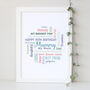 Personalised 40th Word Art Birthday Gift For Her, thumbnail 7 of 7