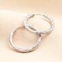 Stainless Steel Hammered Hoop Earrings, thumbnail 2 of 9