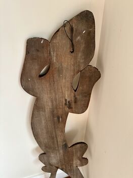 Huge 1m Hand Painted Wooden Gecko Wall Art Stone Inlay, 8 of 8