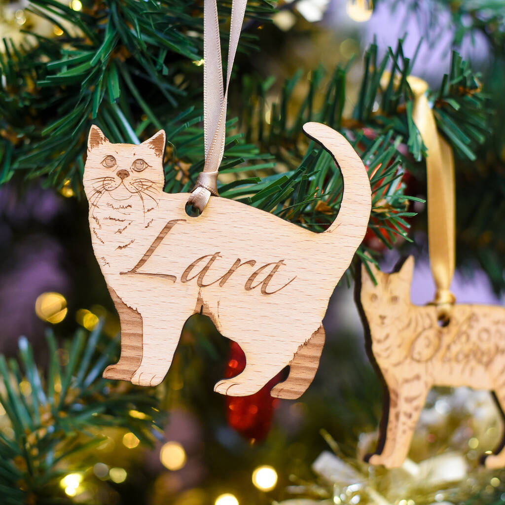 Custom Cat Photo Ornament, Personalized Cat Santa Christmas