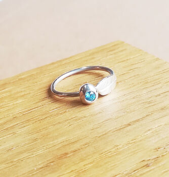 Child's Leaf Ring With Birthstone, 4 of 8