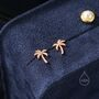 Sterling Silver Small Palm Tree Stud Earrings Earrings, thumbnail 2 of 11