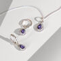 February Birthstone Amethyst Sterling Silver Huggie Hoop Earrings, thumbnail 4 of 12