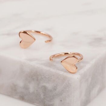 Tiny Heart Huggie Hoop Earrings In Sterling Silver, 7 of 11