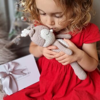 Snuggly And Soft Handmade Crochet Reindeer, 6 of 6