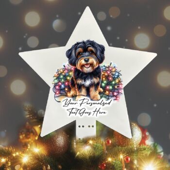 Personalised Jackapoo In Christmas Lights, 3 of 10