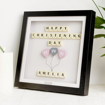 Baby Girl Happy Christening Day Personalised Gift Frame, 4 of 8