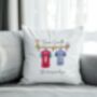 Personalised Hanging Football Family Shirts Two People Cushion Cover Keepsake Gift, thumbnail 1 of 2