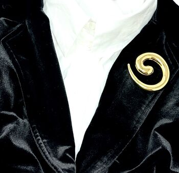 Swirl Statement Brooch In Gold Or Silver, 6 of 7