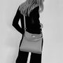 Black Leather Tote Bag With Grey Leopard Strap, thumbnail 7 of 8