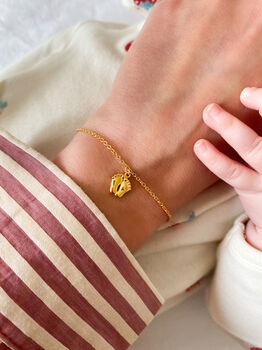 Ten Tiny Toes Bracelet Gold Blue Carding, 3 of 5