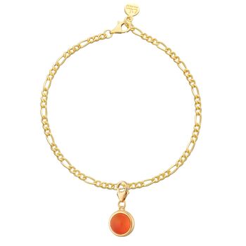 Gold Plated Healing Stone Figaro Charm Bracelet, 12 of 12