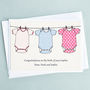 New Baby Triplets Girls / Boys Personalised Card, thumbnail 4 of 4