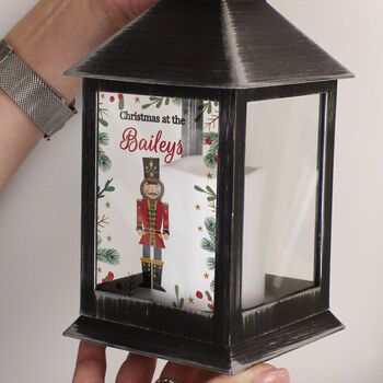 Personalised Christmas Nutcracker Black Lantern, 6 of 6