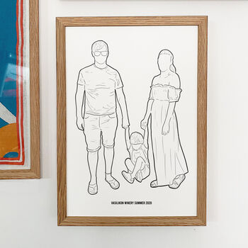 Personalised Line Drawing Family Portrait Illustration, 9 of 12