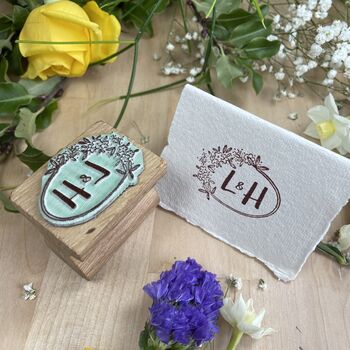 Monogram Rubber Stamp – Floral Border, 5 of 6