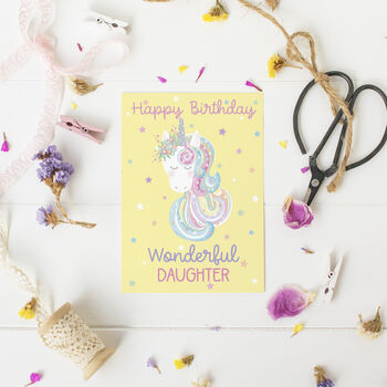 Daughter Unicorn Birthday Card, 2 of 2