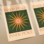 Inner Peace, Bohemian Celestial Sun Yoga Meditation Art Poster, thumbnail 2 of 3