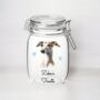 Personalised Whippet Kilner Style Dog Treat Jar, thumbnail 1 of 2