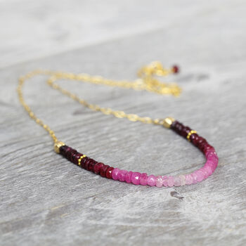 Ruby Bead Necklace In Gold, 6 of 12