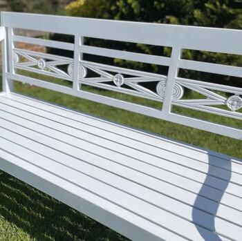 White Wooden Bench Two Sizes, 8 of 9