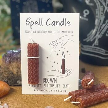 Brown Spell Candle Stability, Spirituality, Earth, 2 of 2