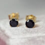 Black Spinel Stud Earrings, thumbnail 1 of 8