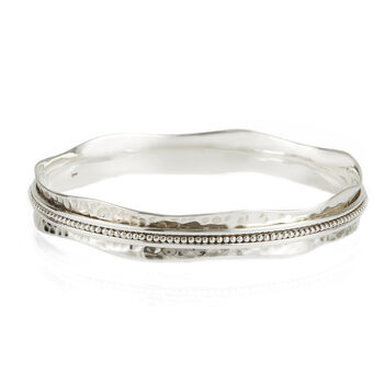 Aura Halo Sterling Silver Spinning Bangle, 3 of 6