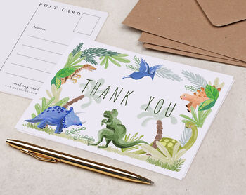 Dinosaur Children's Thank You A6 Postcard Pack, 3 of 3