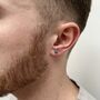 Silver Mens Compass Stud Earring, thumbnail 6 of 11