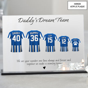 Personalised Dad Dream Team Football Shirt Plaque, 9 of 10