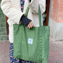 Back To School Book Bags, Green Canvas Tote Bag, thumbnail 3 of 6