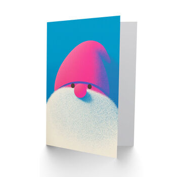 Santa Gonk Gone Pink Blue Xmas Christmas Card, 2 of 4