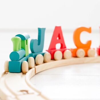 Wooden Letter Personalised Name Toy Train, 2 of 7