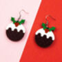 Christmas Pudding Earrings, thumbnail 1 of 2