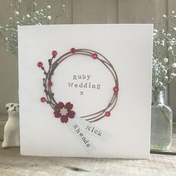 Personalised Ruby Wedding Circle Card, 8 of 8