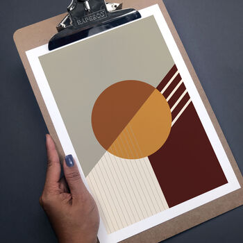 Abstract Geometric Print In Orange Earth Tones, 5 of 6