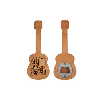 Dapper Chap '40 And Rockin It' Guitar Bottle Opener, 2 of 2