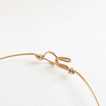 'You And Me' Initials 14k Rose Gold Filled Bangle, 7 of 8